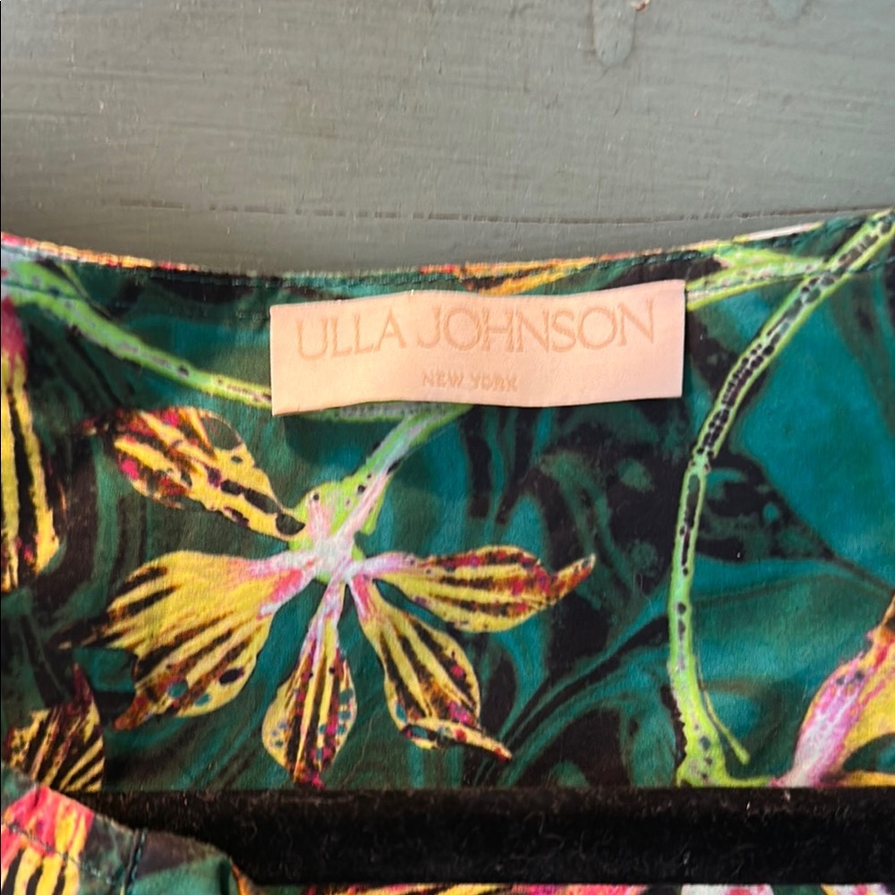 Ulla Johnson Green and Yellow Floral Blouse